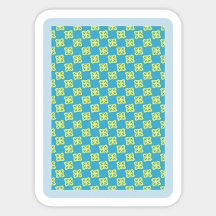 Checkered Yellow Blossoms Sticker